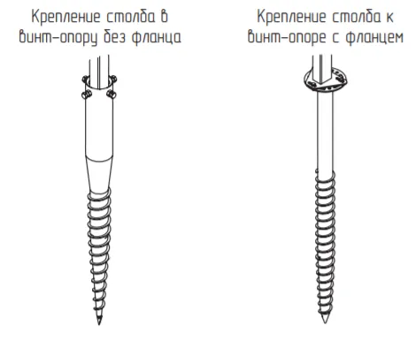Установка на винтовую опору