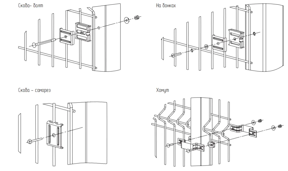 Установка панелей ограждения