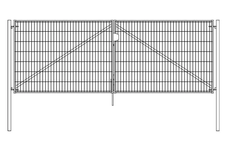 Ворота Light без замка 2,03х4,0 RAL 6005