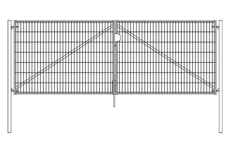 Ворота Light без замка 1,53х4,0 RAL 6005