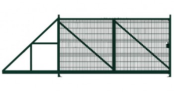 Ворота откатные Profi 2.03х4.0 RAL 6005 влево - Забор в Екатеринбурге по выгодной цене в компании Альфа Ограждения